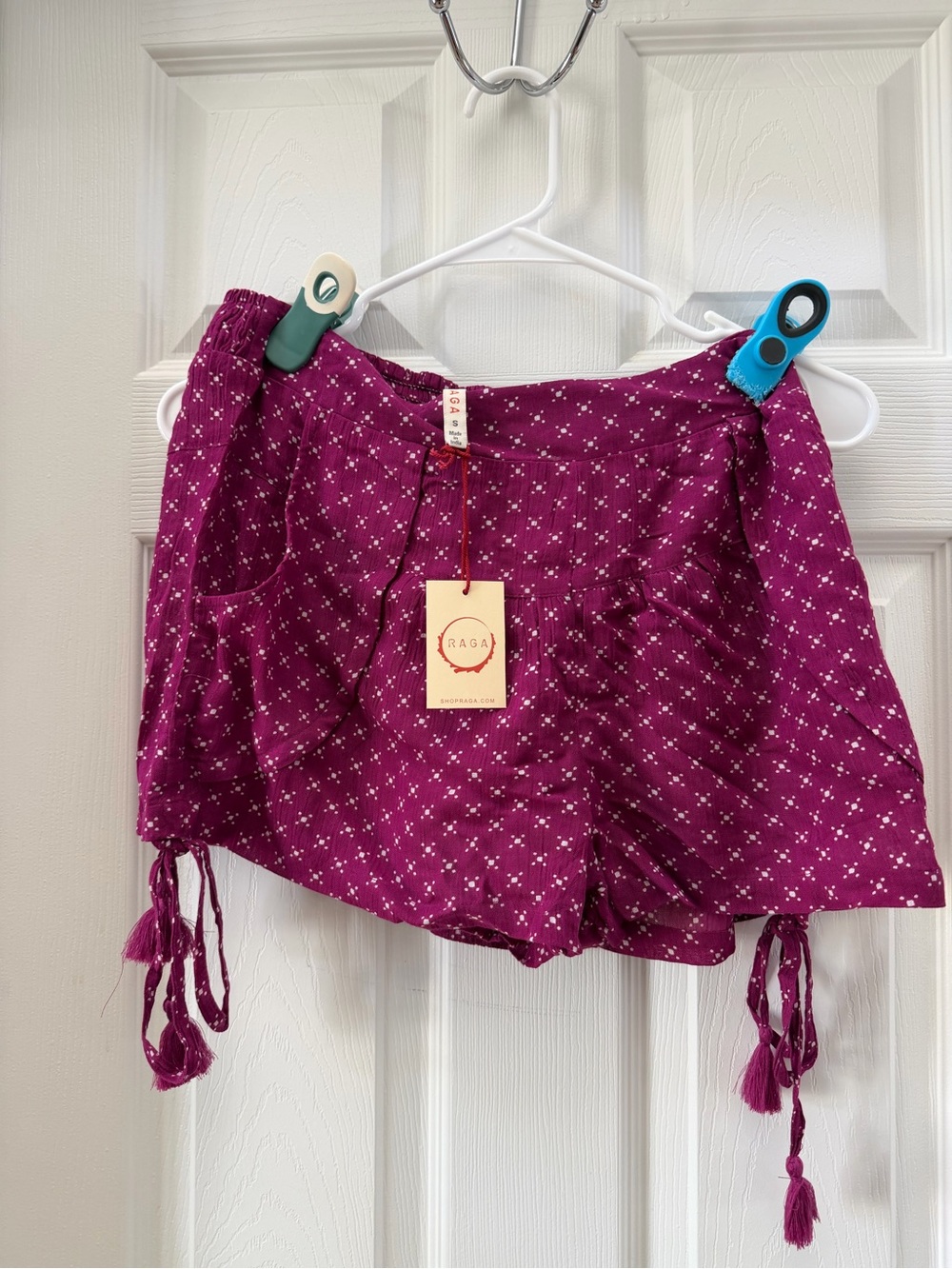 NWT RAGA 2 Pair Shorts Bundle Magenta and Black Boho Small